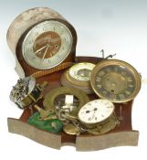 Smiths mantel clock, clock parts and a hall barometer