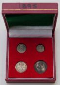 Victoria veiled head 1895 Maundy set, in case