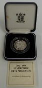 Royal Mint 1992/93 silver proof 50p commemorating EEC, cased with certificates