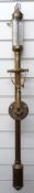 Brass stick barometer, a replica of a Portuguese ship's barometer, manufactured by J Van Driel, with