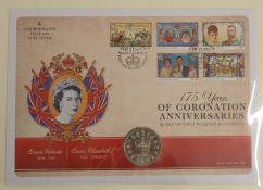 Westminster Mint 175 years of Coronation Anniversaries, coin stamp cover set, in album