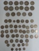 Approximately 417g of pre-1920 UK silver coinage, includes Victorian, George IV, William IV example,