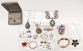 A collection of costume and other jewellery including Victorian silver locket, Birmingham 1884,