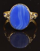 A 22ct gold ring set with faux agate, London 1862, size M