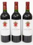 Three bottles of Chateau Langoa Barton 2000 Saint-Julien red wine 75cl 12.5 vol. This lot has been