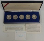 Coronation Jubilee sterling silver proof coin set in presentation case issued by Franklin Mint 1978,