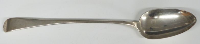 Georgian hallmarked silver basting spoon, London 1798, maker Richard Crossley, length 30.5cm, weight
