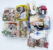 A collection of costume jewellery including vintage beads and necklaces