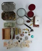 Collectables including seals, compass, badges, cut printed and embossed letterheads from notable