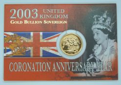 2003 gold full sovereign in Royal Mint Gold Bullion presentation pack