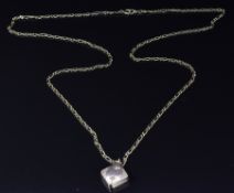 A 9ct gold chain and 9ct rose gold pendant, 4.3g, length 46cm