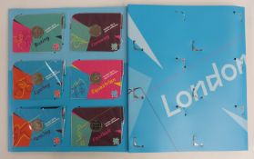 2012 London Olympic Games 50p collector's album with set of 29 coins and completion medallion