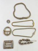 Victorian buckle set with foiled paste, engraved verso 'Asprey & Son, 166 Bond Street', another