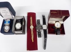 Six various ladies and gentleman's wristwatches including Citizen Eco Drive, Timberland chronograph,