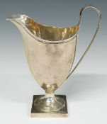 Georgian hallmarked silver helmet shaped cream jug, London 1796, maker Thomas Wallis II, height 13.