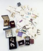 A collection of vintage earrings