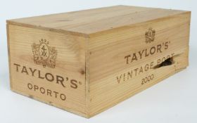 A case of six bottles of Taylor's 2000 Vintage Port, from M & Co London