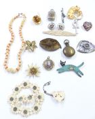 A collection of jewellery including micro mosaic brooch, Victorian locket, silver Scottish