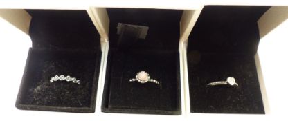 Three silver Pandora rings