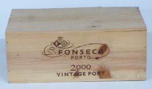 A case of six bottles of Fonseca 2000 Vintage Port, from M & Co London