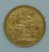 1908 Edward VII gold full sovereign