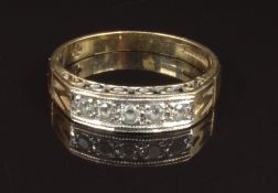 A 9ct gold ring set with cubic zirconia, size R, 2.7g