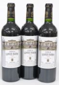 Three bottles of Chateau Léoville Barton 2001 St Julien Grand Cru Classé red wine 75cl 12.5% vol.