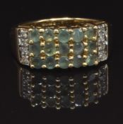 A 14ct gold ring set with Alexandrite and diamonds, size L, 4.2g