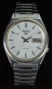 Seiko 5 gentleman's automatic wristwatch ref. 7009-3140 with day and date aperture, luminous