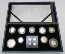 Royal Mint Queen's 80th Birthday silver coin collection comprising 13 coins including the Maundy