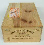 Case of 12 bottles of Chateau Rieussec 1999 Sauternes Premier Grand Cru Classé white wine 75cl 13.