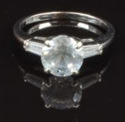 A 14k white gold ring set with cubic zirconia, size M, 2.7g