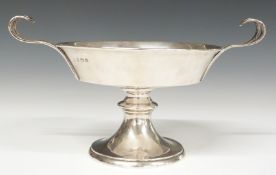 Edward VII hallmarked silver twin handled tazza, Birmingham 1906, maker's mark rubbed, width 20cm,