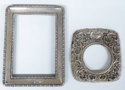 Hallmarked silver photograph frame, Sheffield 1918, height 17.5cm, together with a hallmarked silver
