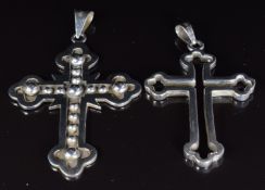 Two Mexican silver crosses, 39g