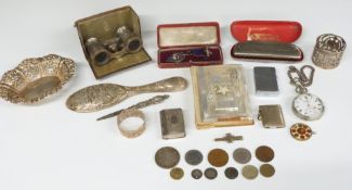 Hall marked silver pierced bonbon dish, length 13.5cm, Edward VII hallmarked silver napkin ring,