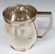 George V Asprey hallmarked silver pint tankard of bulbous form, Birmingham 1935, maker Adie Brothers