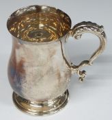 George VI Elkington & Co Ltd hallmarked silver tankard of baluster form, Birmingham 1941, height