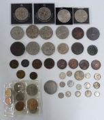 Charles II crown 1662 with rose, poor fine, together with some mixed silver coinage, William III