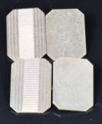 A pair of 9ct gold cufflinks with ridged decoration, 5.3g