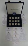 Westminster Coins Diamond Wedding silver coin collection in presentation case with certificates (