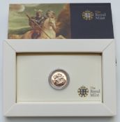 2009 Royal Mint gold half sovereign, bullion standard, in presentation pack
