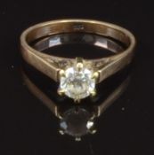 A 9ct gold ring set with cubic zirconia, size K, 2.3g