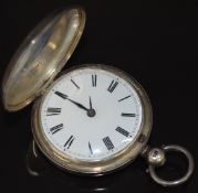 Beha, Licker & Co of Norwich hallmarked silver full hunter pocket watch with blued hands, black