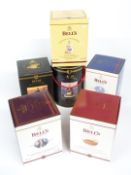 Six Bell's commemorative or celebratory whisky decanters in original boxes including Year of the