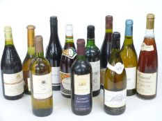 Ten bottles of mixed French wines including Fitou 1986, 12.5% vol, Cotes du Rhone Villages 1992