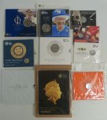 Royal Mint commemorative coins to include four fine silver £20 coins, a silver sixpence and six