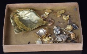 A collection of dental gold and a section of signet ring, 23g