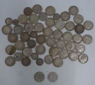 Approximately 670g of pre-1920 UK silver coinage, includes a few high grade examples