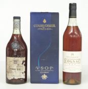 J & F Martell Cordon Bleu fine liqueur brandy 24fl oz together with a bottle of Fortnum & Mason